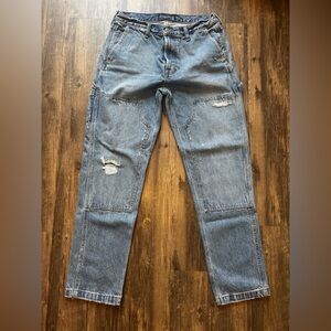 Abercrombie & Fitch Loose Fit Workwear Light Wash Jeans 32x34